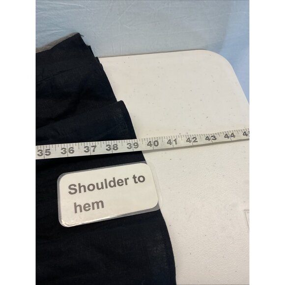 NEW Banana Republic Black Tiered Sun Dress linen smocked square neck XL flowy - Picture 6 of 7